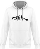 Sweat Homme Evolution - Blanc / Capuche grise