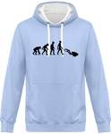 Sweat Homme Evolution - Bleu ciel / Capuche blanche