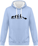 Sweat Homme Evolution - Bleu ciel / Capuche blanche