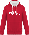 Sweat Homme Evolution - Fuchsia / Capuche blanche