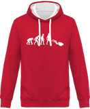 Sweat Homme Evolution - Fuchsia / Capuche blanche