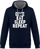 Sweat Homme Dive Eat Sleep Repeat - Bleu marine / Capuche bleu marine