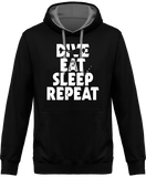 Sweat Homme Dive Eat Sleep Repeat - Noir / Capuche grise