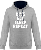 Sweat Homme Dive Eat Sleep Repeat - Gris / Capuche bleu marine
