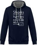 Sweat Homme Divers know - Bleu marine / Capuche grise