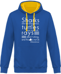 Sweat Homme Divers know - Bleu / Capuche jaune