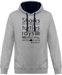 Sweat Homme Divers know - Gris / Capuche bleu marine