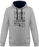 Sweat Homme Divers know - Gris / Capuche bleu marine