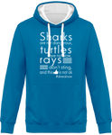 Sweat Homme Divers know - Turquoise / Capuche blanche