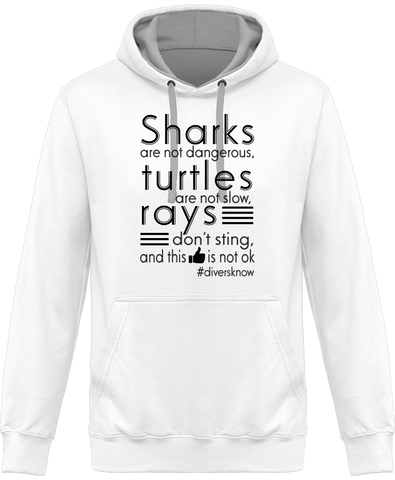 Sweat Homme Divers know - Blanc / Capuche grise