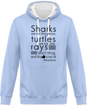 Sweat Homme Divers know - Bleu ciel / Capuche blanche