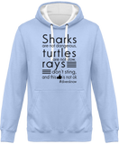 Sweat Homme Divers know - Bleu ciel / Capuche blanche