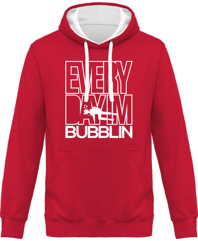 Sweat Homme Everyday I'm Bubblin - Fuchsia / Capuche blanche