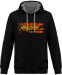Sweat Homme Là où on va, on n'a pas besoin de bouteilles - Noir / Capuche grise