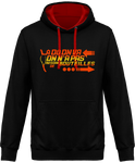 Sweat Homme Là où on va, on n'a pas besoin de bouteilles - Noir / Capuche rouge