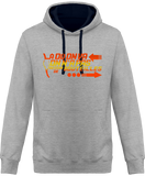 Sweat Homme Là où on va, on n'a pas besoin de bouteilles - Gris / Capuche bleu marine