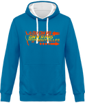 Sweat Homme Là où on va, on n'a pas besoin de bouteilles - Turquoise / Capuche blanche