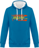 Sweat Homme Là où on va, on n'a pas besoin de bouteilles - Turquoise / Capuche blanche