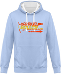 Sweat Homme Là où on va, on n'a pas besoin de bouteilles - Bleu ciel / Capuche blanche