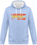 Sweat Homme Là où on va, on n'a pas besoin de bouteilles - Bleu ciel / Capuche blanche