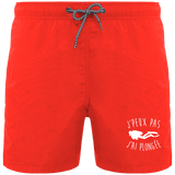 Short de Bain Homme J'peux pas, j'ai plongée - Orange fluo