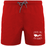 Short de Bain Homme J'peux pas, j'ai plongée - Rouge
