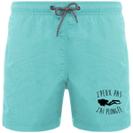 Short de Bain Homme J'peux pas, j'ai plongée - Turquoise