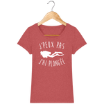 T-Shirt Femme J'peux pas j'ai plongée - Rouge chiné