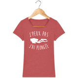 T-Shirt Femme J'peux pas j'ai plongée - Rouge chiné