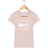 T-Shirt Femme J'peux pas j'ai plongée - Rose poudré chiné