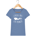 T-Shirt Femme J'peux pas j'ai plongée - Bleu chiné