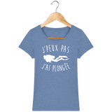 T-Shirt Femme J'peux pas j'ai plongée - Bleu chiné