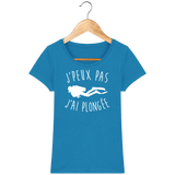 T-Shirt Femme J'peux pas j'ai plongée - Bleu azur