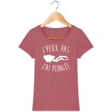 T-Shirt Femme J'peux pas j'ai plongée - Framboise chiné