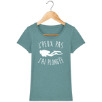 T-Shirt Femme J'peux pas j'ai plongée - Vert eucalyptus chiné