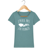 T-Shirt Femme J'peux pas j'ai plongée - Vert eucalyptus chiné