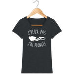 T-Shirt Femme J'peux pas j'ai plongée - Noir chiné