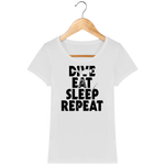 T-Shirt Femme Dive Eat Sleep Repeat - Blanc