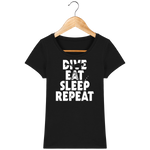 T-Shirt Femme Dive Eat Sleep Repeat - Noir