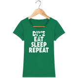 T-Shirt Femme Dive Eat Sleep Repeat - Vert