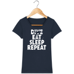 T-Shirt Femme Dive Eat Sleep Repeat - Bleu marine