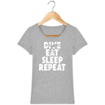 T-Shirt Femme Dive Eat Sleep Repeat - Gris chiné