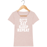 T-Shirt Femme Dive Eat Sleep Repeat - Rose poudré chiné