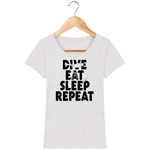 T-Shirt Femme Dive Eat Sleep Repeat - Gris clair chiné