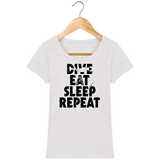 T-Shirt Femme Dive Eat Sleep Repeat - Gris clair chiné