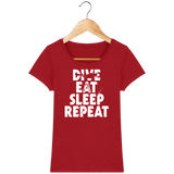 T-Shirt Femme Dive Eat Sleep Repeat - Rouge