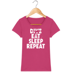 T-Shirt Femme Dive Eat Sleep Repeat - Rose fuchsia