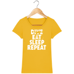 T-Shirt Femme Dive Eat Sleep Repeat - Jaune