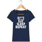 T-Shirt Femme Dive Eat Sleep Repeat - Bleu nuit chiné