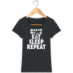 T-Shirt Femme Dive Eat Sleep Repeat - Noir chiné